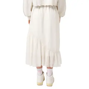 Lightweight Tiered Chiffon Midi Skirt Women QS image-5
