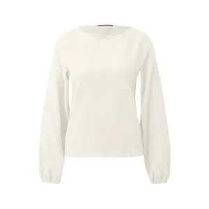 T-shirt maniche lunghe casual in tessuto strutturato donna QS image-0