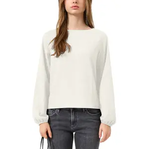 T-shirt maniche lunghe casual in tessuto strutturato donna QS image-2