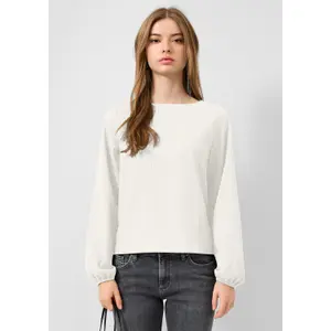 T-shirt maniche lunghe casual in tessuto strutturato donna QS image-6