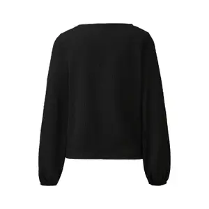 Casual Long Sleeve Structured Fabric T-shirt for Women QS image-1