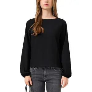 Casual Long Sleeve Structured Fabric T-shirt for Women QS image-2
