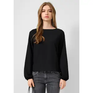 Casual Long Sleeve Structured Fabric T-shirt for Women QS image-6