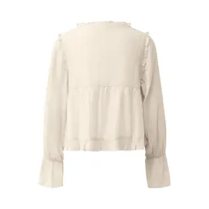 Knotted Blouse with Ruffles Women QS Regular Fit image-1