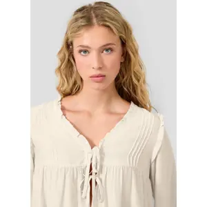 Knotted Blouse with Ruffles Women QS Regular Fit image-3