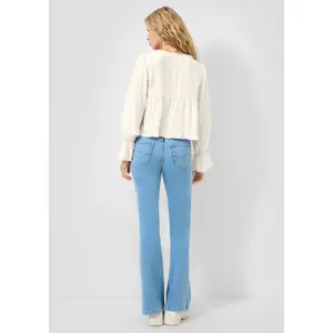 Knotted Blouse with Ruffles Women QS Regular Fit image-4