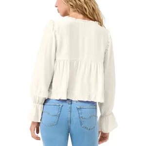 Knotted Blouse with Ruffles Women QS Regular Fit image-5