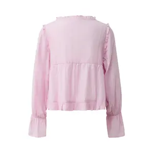 Knotted Blouse with Ruffles Women QS Regular Fit image-1