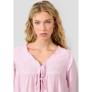 Knotted Blouse with Ruffles Women QS Regular Fit image-3