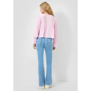 Knotted Blouse with Ruffles Women QS Regular Fit image-4