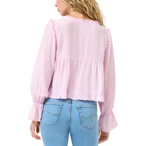 Knotted Blouse with Ruffles Women QS Regular Fit image-5