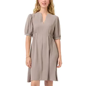 Fluid Soft Tunic Dress with Elasticated Waist Women QS image-2