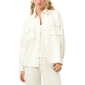 Women's Overshirt with Patch Pockets QS image-2