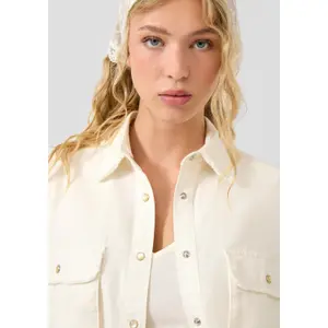 Women's Overshirt with Patch Pockets QS image-3