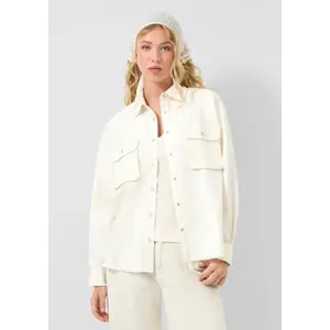 Women's Overshirt with Patch Pockets QS image-6