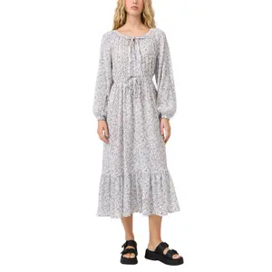 Floral Print Long Dress Women QS image-2