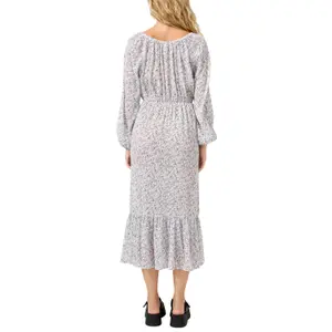 Floral Print Long Dress Women QS image-5