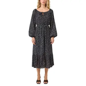 Floral Print Long Dress Women QS image-2