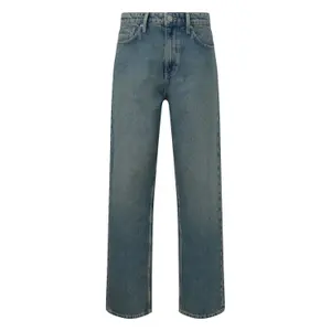 Straight five-pocket mid-rise jeans QS image-0