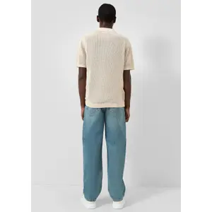 Straight five-pocket mid-rise jeans QS image-4