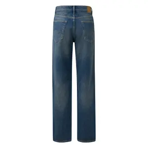 Mid-Rise Washed Straight Jeans QS image-1