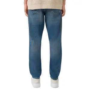 Mid-Rise Washed Straight Jeans QS image-5