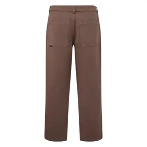 Washed Cotton Twill Straight Trousers QS image-1