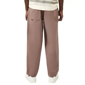 Washed Cotton Twill Straight Trousers QS image-5