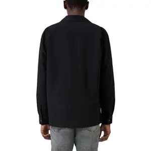 Washed Long Sleeve Overshirt with Zip Closure QS image-5