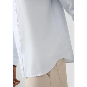 Long Sleeve Shirt with Embroidered Details and Curved Hem QS image-3
