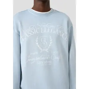 Faded Crew Neck Sweatshirt QS image-3