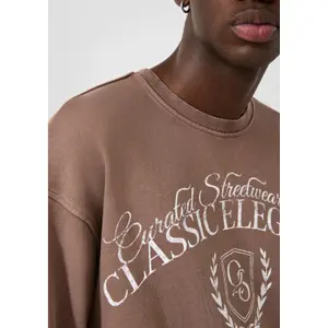 Faded Crew Neck Sweatshirt QS image-3