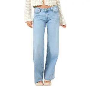 Mid-rise Worn Effect Wide Leg Jeans Women QS Catie image-2