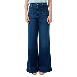 High-Waisted Bootcut Jeans for Women QS stretch image-2