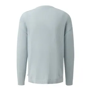 Textured Fine Knit Crew Neck Sweater QS Relaxed Fit image-1