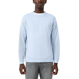 Textured Fine Knit Crew Neck Sweater QS Relaxed Fit image-2