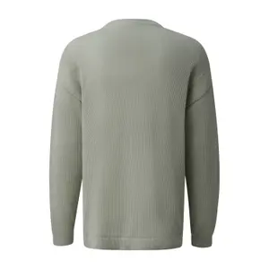 Textured Fine Knit Crew Neck Sweater QS Relaxed Fit image-1