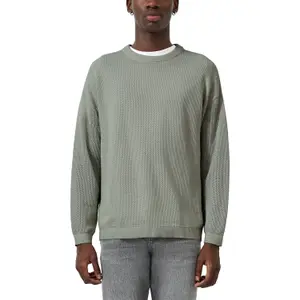 Textured Fine Knit Crew Neck Sweater QS Relaxed Fit image-2