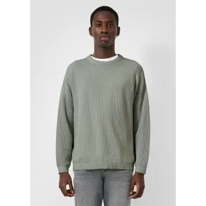 Textured Fine Knit Crew Neck Sweater QS Relaxed Fit image-6