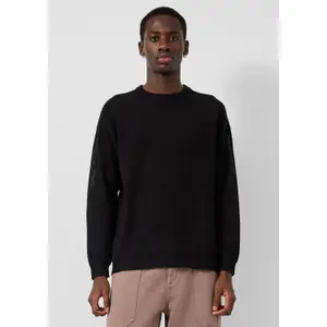 Textured Fine Knit Crew Neck Sweater QS Relaxed Fit image-6