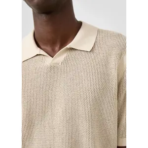 Textured Fine Knit Polo QS image-3