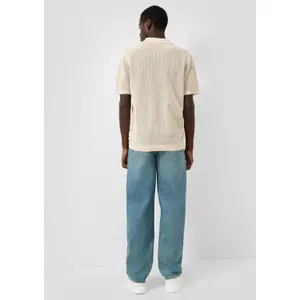 Textured Fine Knit Polo QS image-4