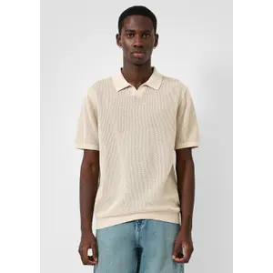 Textured Fine Knit Polo QS image-6