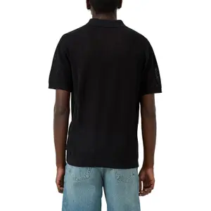 Textured Fine Knit Polo QS image-5