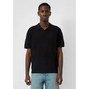 Textured Fine Knit Polo QS image-6