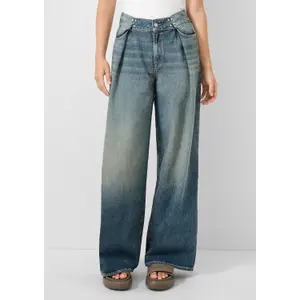 High Waist Wide Leg Distressed Jeans Women QS image-6