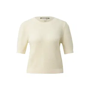 Short Sleeve Structured Pullover with Round Neck Women QS Regular Fit image-0