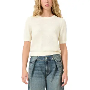 Short Sleeve Structured Pullover with Round Neck Women QS Regular Fit image-2