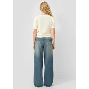 Short Sleeve Structured Pullover with Round Neck Women QS Regular Fit image-4