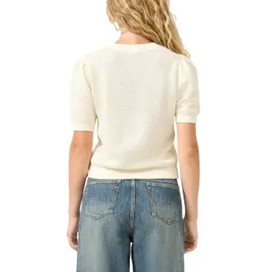Short Sleeve Structured Pullover with Round Neck Women QS Regular Fit image-5